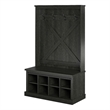 Ameriwood Home Knox County Entryway Bench Hall Tree w/Shoe Storage in Black Oak