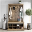 Ameriwood Home Knox County Entryway Bench Hall Tree w/Shoe Storage in Rustic Oak