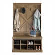Ameriwood Home Knox County Entryway Bench Hall Tree w/Shoe Storage in Rustic Oak