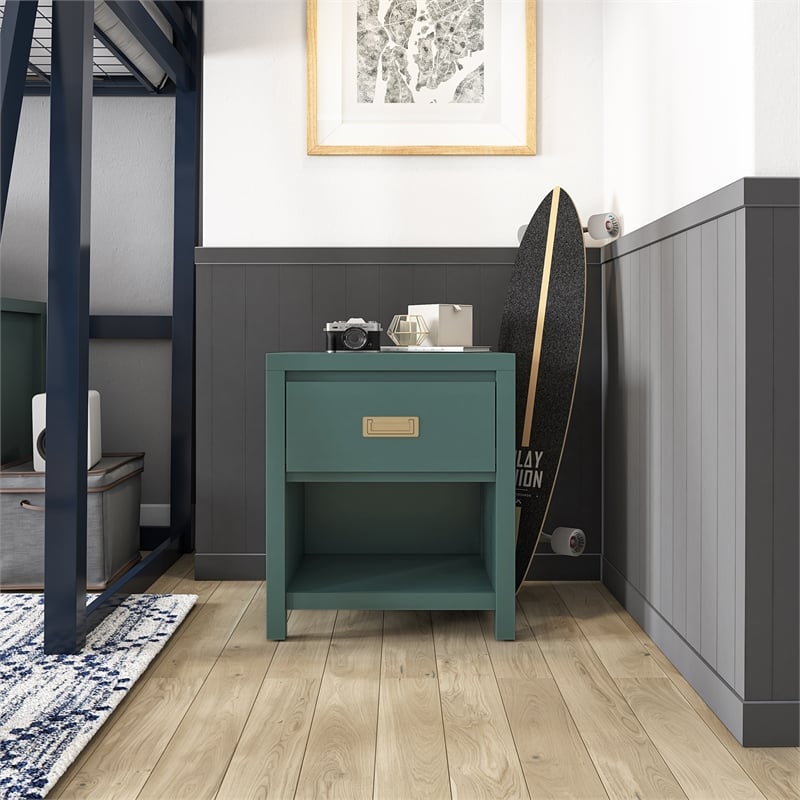 Little Seeds Monarch Hill Haven Kids' 1 Drawer Nightstand in Hunter Green