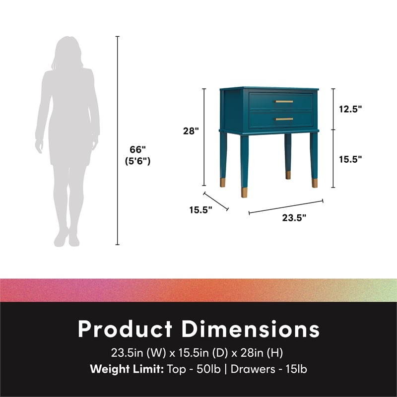 CosmoLiving by Cosmopolitan Westerleigh End Table in Moroccan Blue