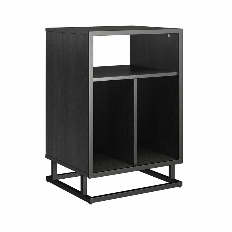 Novogratz Regal Turntable Stand / End Table in Black Oak