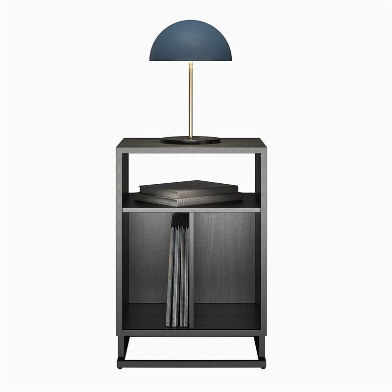 Novogratz Regal Turntable Stand / End Table in Black Oak