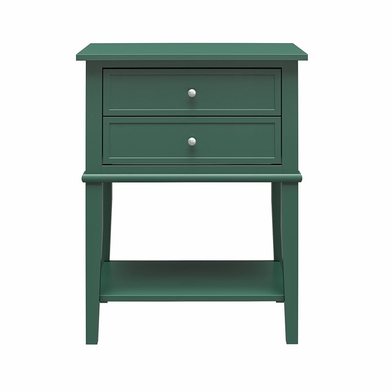 Ameriwood Home Franklin Accent Table with 2 Drawers in Hunter Green