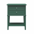 Ameriwood Home Franklin Accent Table with 2 Drawers in Hunter Green