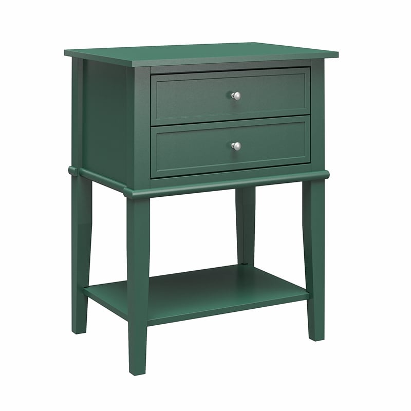 Ameriwood Home Franklin Accent Table with 2 Drawers in Hunter Green