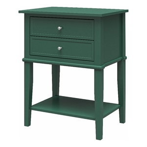Ameriwood Home Franklin Accent Table with 2 Drawers in Hunter Green