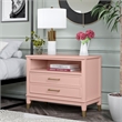 CosmoLiving by Cosmopolitan Westerleigh Wide Nightstand in Pale Pink