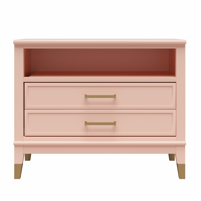 CosmoLiving by Cosmopolitan Westerleigh Wide Nightstand in Pale Pink