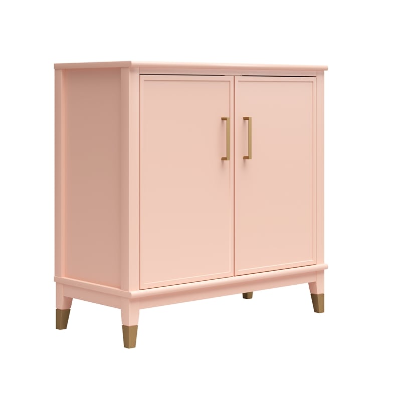 CosmoLiving by Cosmopolitan Westerleigh 2-Door Accent Cabinet in Pale Pink