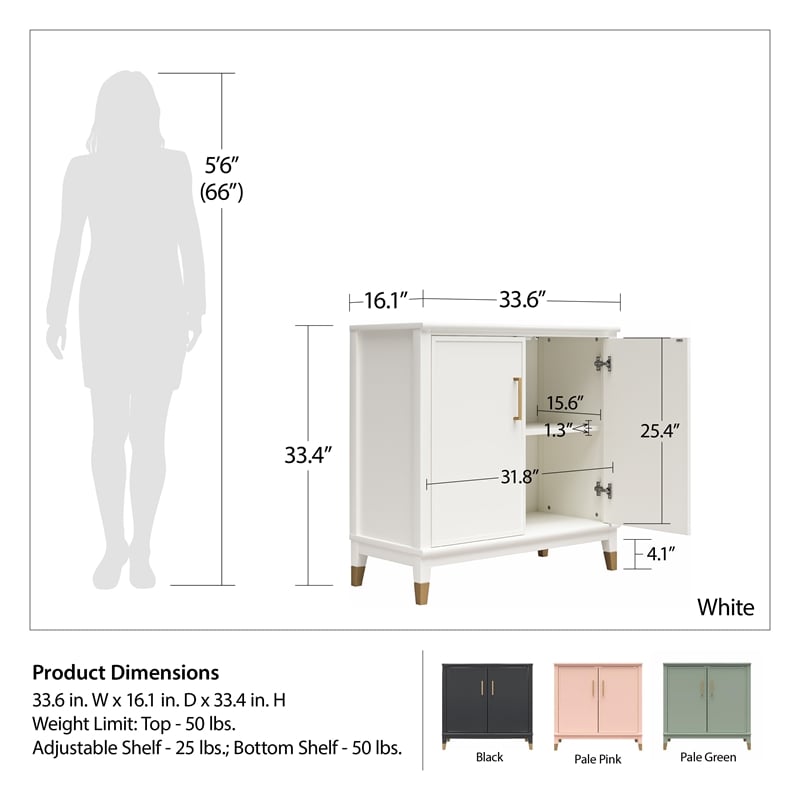 CosmoLiving by Cosmopolitan Westerleigh 2-Door Accent Cabinet in Pale Green