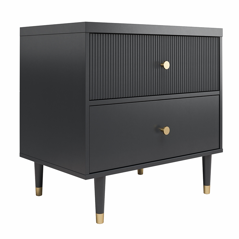 CosmoLiving by Cosmopolitan Elizabeth Nightstand in Black