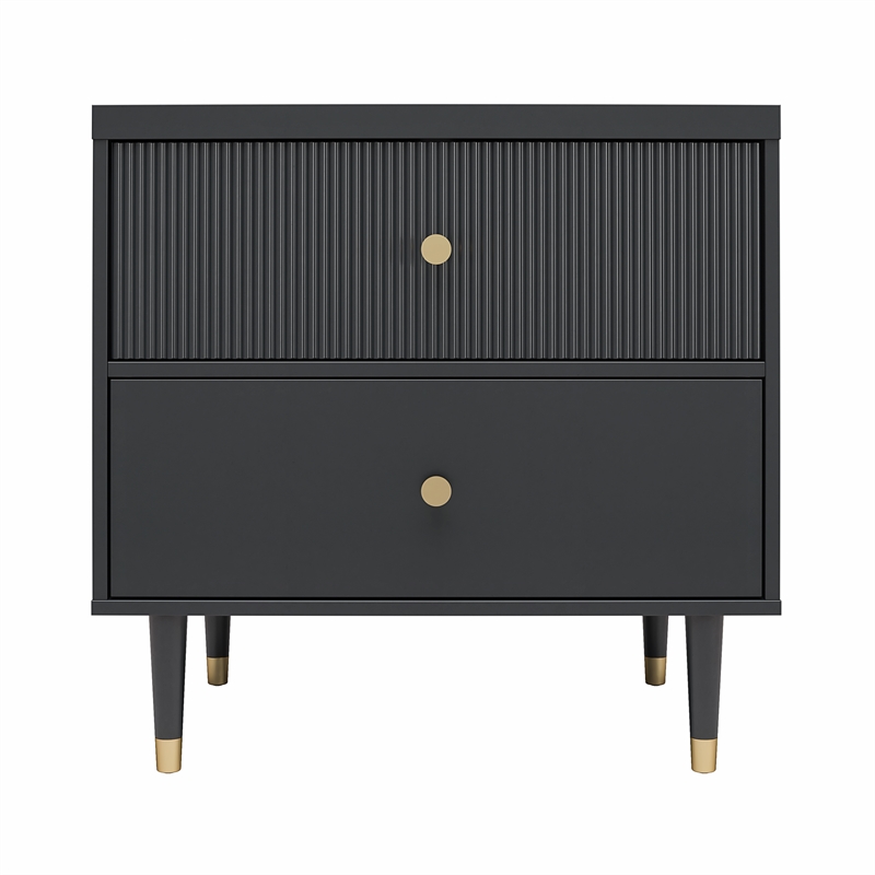 CosmoLiving by Cosmopolitan Elizabeth Nightstand in Black