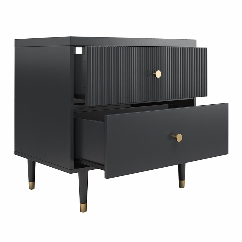 CosmoLiving by Cosmopolitan Elizabeth Nightstand in Black