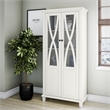 Ameriwood Home Ellington Tall Accent Cabinet with Glass Doors in White