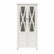 Ameriwood Home Ellington Tall Accent Cabinet with Glass Doors in White