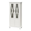 Ameriwood Home Ellington Tall Accent Cabinet with Glass Doors in White