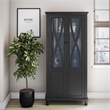 Ameriwood Home Ellington Tall Accent Cabinet with Glass Doors in Black