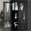Ameriwood Home Ellington Tall Accent Cabinet with Glass Doors in Black