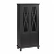 Ameriwood Home Ellington Tall Accent Cabinet with Glass Doors in Black