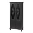 Ameriwood Home Ellington Tall Accent Cabinet with Glass Doors in Black