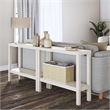 Ameriwood Home Parsons Wrap-Around Sofa Accent Tables Bundle of Two in White Oak