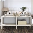 Ameriwood Home Parsons Wrap-Around Sofa Accent Tables Bundle of Two in White Oak