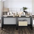 Ameriwood Home Parsons Wrap-Around Sofa Accent Tables Bundle of Two in Black Oak