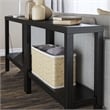 Ameriwood Home Parsons Wrap-Around Sofa Accent Tables Bundle of Two in Black Oak