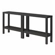 Ameriwood Home Parsons Wrap-Around Sofa Accent Tables Bundle of Two in Black Oak