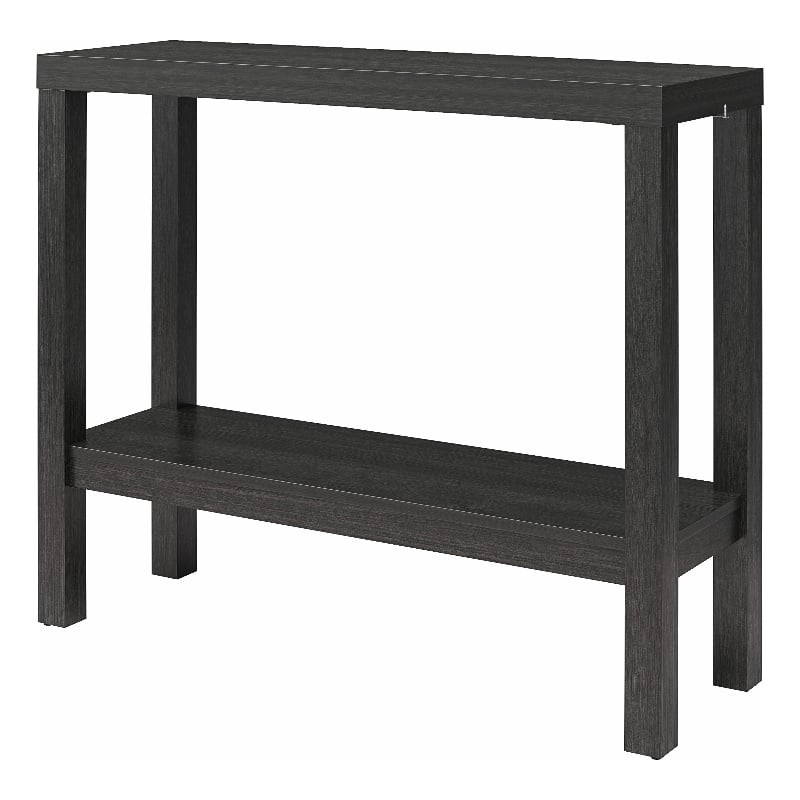 Ameriwood Home Parsons Wrap-Around Sofa Accent Tables Bundle of Two in Black Oak