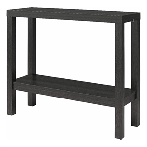 Ameriwood Home Parsons Wrap-Around Sofa Accent Tables Bundle of Two in Black Oak