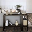 Ameriwood Home Parsons Wrap-Around Sofa Accent Tables Bundle of Two in Espresso