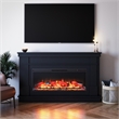 Elmcroft Wide Painted Mantel with Linear Electric Fireplace Black