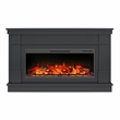 Elmcroft Wide Painted Mantel with Linear Electric Fireplace Black