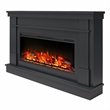 Elmcroft Wide Painted Mantel with Linear Electric Fireplace Black