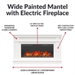 Elmcroft Wide Painted Mantel with Linear Electric Fireplace Black
