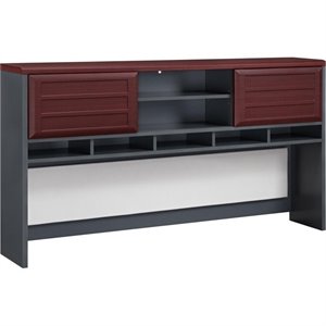 ameriwood home pursuit hutch in cherry and gray