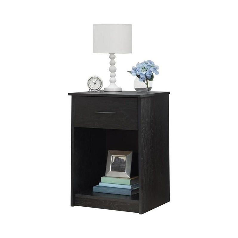 Ameriwood Night Stand in Black Ebony Ash