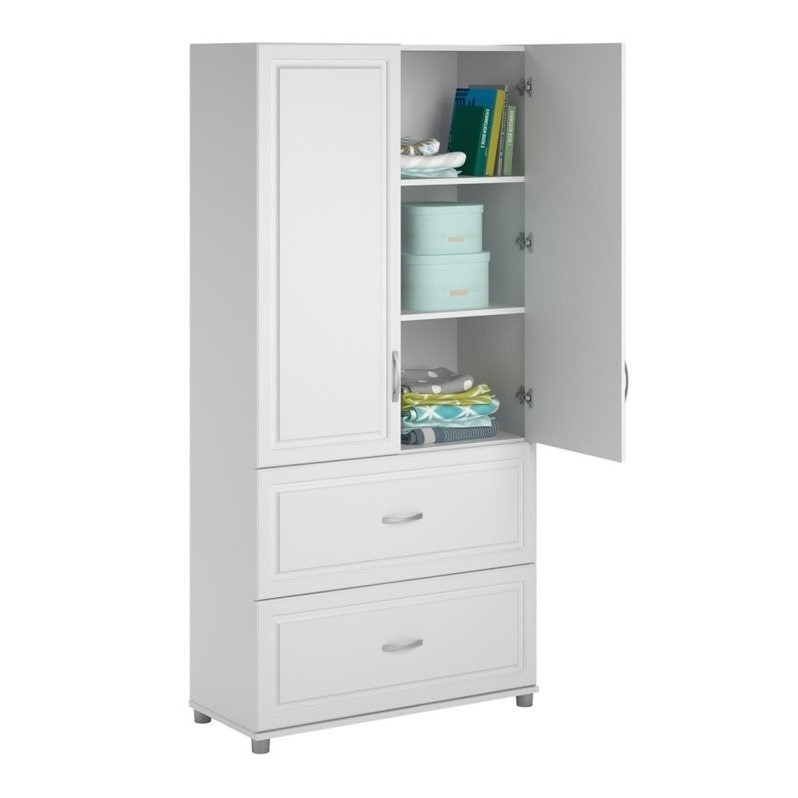  Ameriwood Home Kendall 24 3 Drawer Base Cabinet in White :  Home & Kitchen