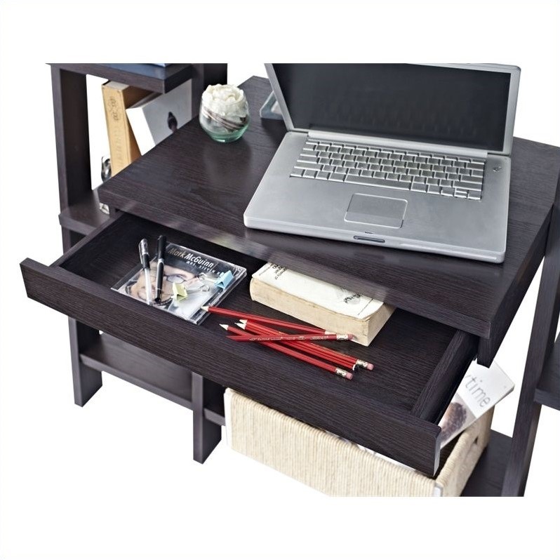 Altra Furniture Ladder Bookcase With Desk In Espresso Finish 9802196