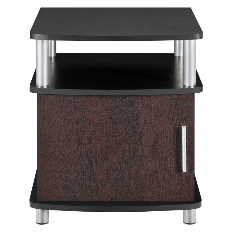 End Table with Storage in Cherry and Black 5083196