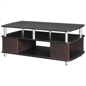 Coffee Table with Storage in Cherry and Black