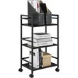 Altra Furniture Marshall 3 Shelf Metal Rolling Utility Cart in Black