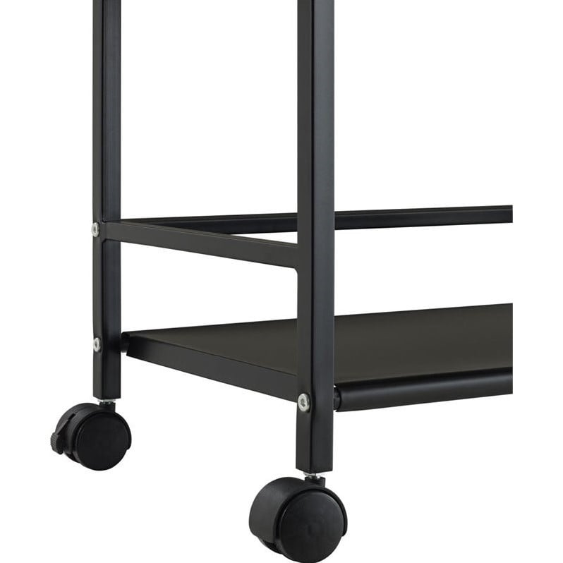 Altra Furniture Marshall 3 Shelf Metal Rolling Utility Cart in Black