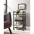 Altra Furniture Marshall 3 Shelf Metal Rolling Utility Cart in Black