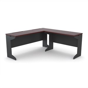 altra furniture pursuit l shaped desk in cherry and gray
