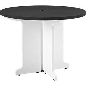 altra furniture pursuit round table in white and gray