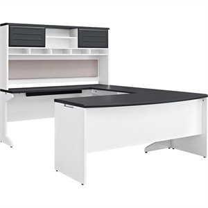 altra furniture pursuit u configuration office set in white and gray