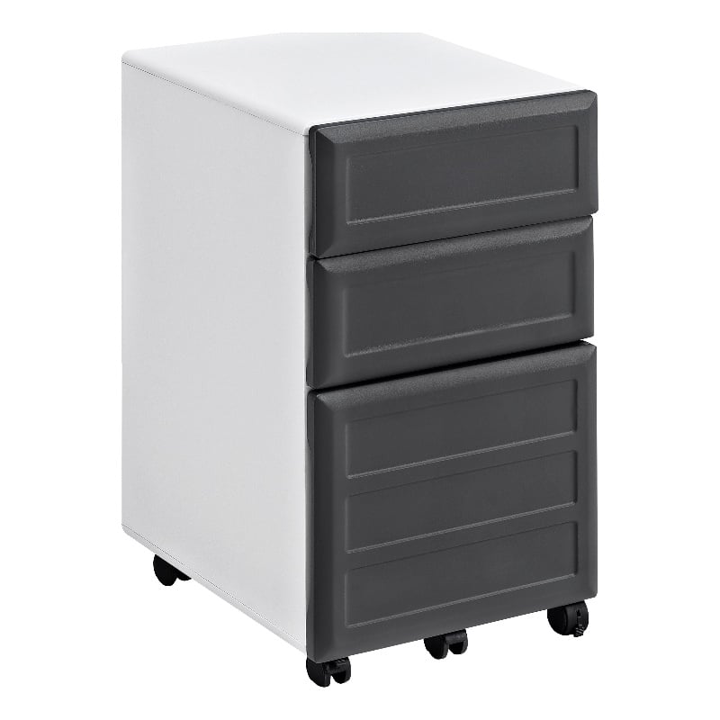 Altra Furniture Pursuit 3 Drawer File Cabinet in White and Gray